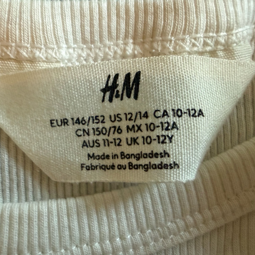 H&M Off-White Ribbed Kids Tee - Picture 5 of 11